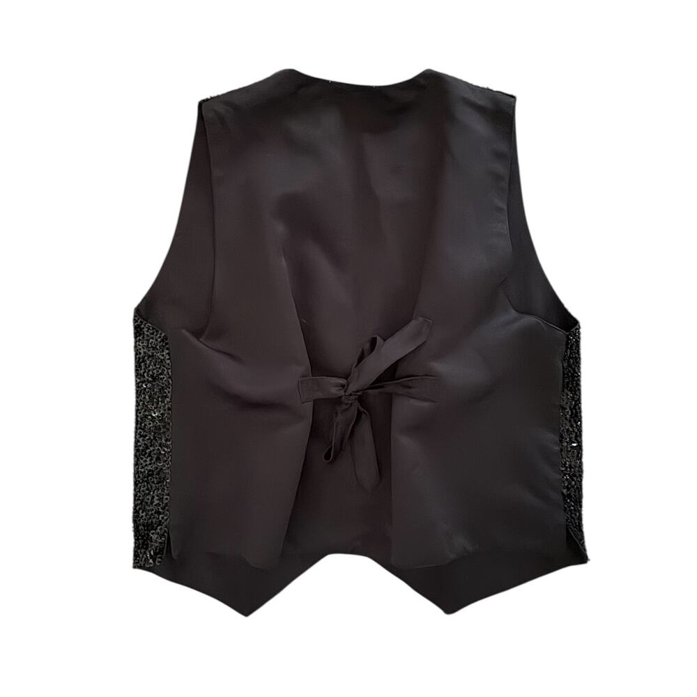 Vintage Ana Mori Black Sequin Vest - All Size - Picture 2 of 3